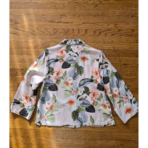 Vtg Pineapple Moon Womens Silk Floral Long Sleeve Button Up Size Small - Picture 2 of 8